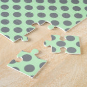 Puzzle Vert menthe avec Pois gris-Monogramme STaylor (Côté)