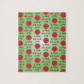 Puzzle Vert moderne et rouge Amour, Paix, Joie citation (Vertical)