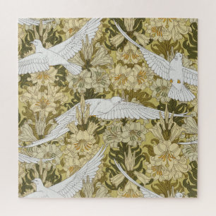 Puzzle Vert sauge vintage motif floral Dove & Lily