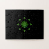 Puzzle Vert sur noir marocain mosaïque pentagons géométri (Horizontal)