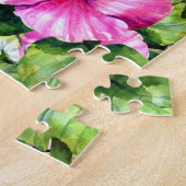 Puzzle Vert tropical Boho rose jaune floral (Côté)