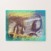 Puzzle vert visage bouddha (Horizontal)