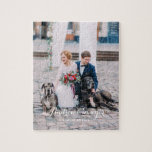 Puzzle vertical photo de mariage personnalisé<br><div class="desc">Une tenue de mariage amusante et unique avec photo personnalisée avec script de calligraphie. Ce puzzle photo vertical est un tour unique sur le plaisir de la famille.</div>