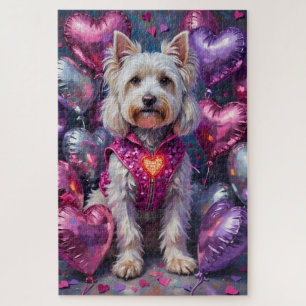 Puzzle Veste à cœur clignotant pour chien maltais pour la