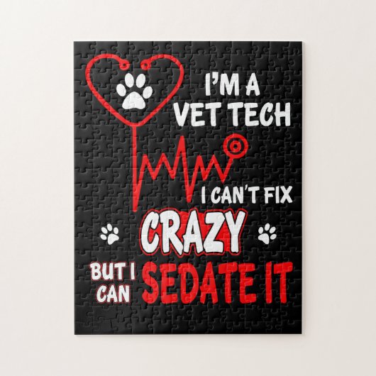 Puzzle Vet Tech Can_t Réparer Crazy T Shirt (Vertical)