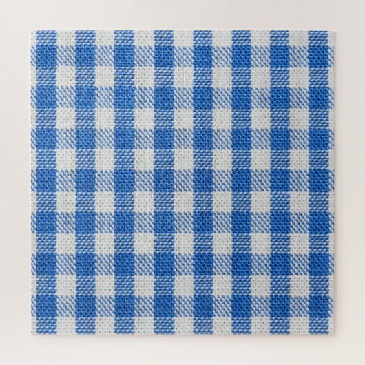 Puzzle Vêtements de table recouverts de blanc bleu. (Vertical)