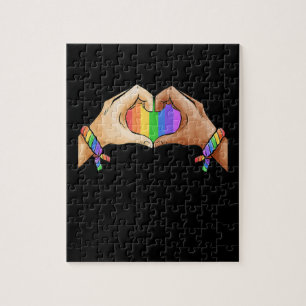 Puzzle Vêtements gay pride LGBT Arc-en-ciel Coeur Unicorn