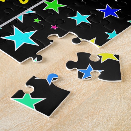 Puzzle "Veux-tu m'épouser ?" + Amusant, Motif d'étoiles c (Côté)