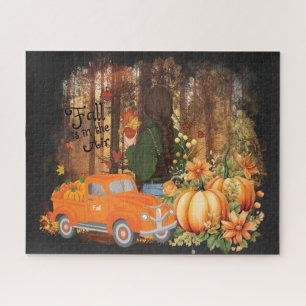Puzzle Vibes D'Automne, Une Voiture Chargée De Citrouille