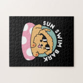 Puzzle Vibes d'été Chien - Chiot flottant avec lunettes d (Horizontal)