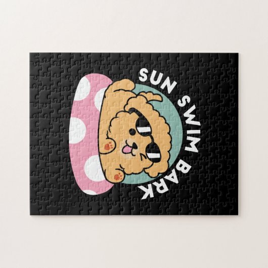 Puzzle Vibes d'été Chien - Chiot flottant avec lunettes d (Horizontal)