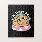 Puzzle Vibes d'été Chien - Chiot flottant avec lunettes d (Vertical)