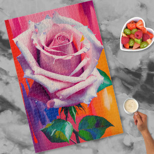 Puzzle Vibrant Art Moderne Rose peinture à l'huile rose