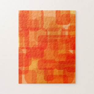Puzzle Vibrant Contemporain Abstrait Art Moderne Orange