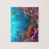 Puzzle Vibrant Coral Reef Sea Turtle Scene (Vertical)