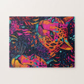 Puzzle Vibrant Jungle Leopard Pattern  (Horizontal)