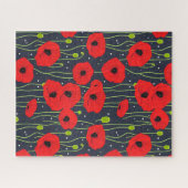Puzzle Vibrant Modern Red Poppies Pattern Art (Horizontal)