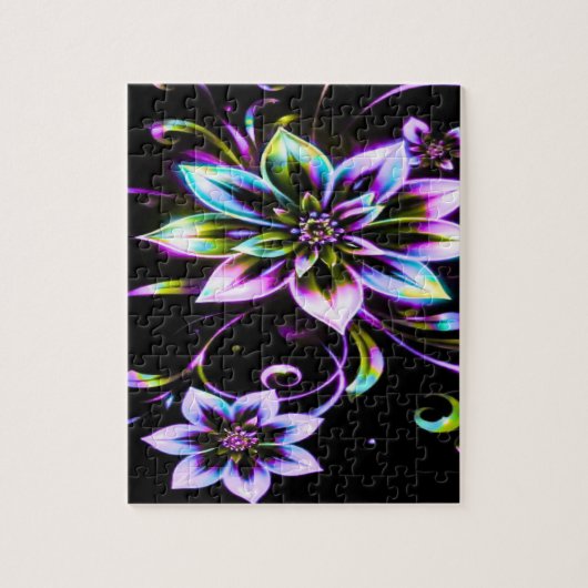 Puzzle Vibrant Multicolor Hibiscus Floral Accessor (Vertical)