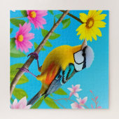 Puzzle Vibrant oiseau chanteur perché sur une branche de (Horizontal)