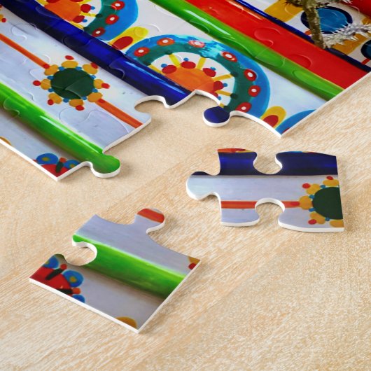 Puzzle Vibrant Pottery on Rustic Taormina Staircase (Côté)