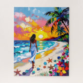 Puzzle Vibrant Sunset Abstract Beach Scene (Vertical)