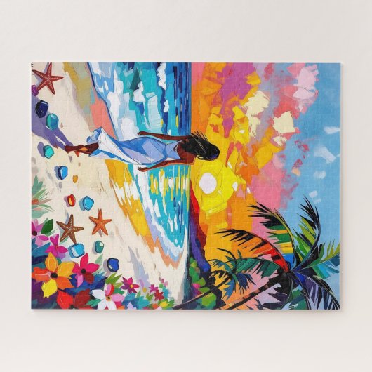 Puzzle Vibrant Sunset Abstract Beach Scene (Horizontal)