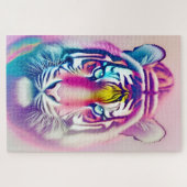 Puzzle Vibrant Tigre Coloré Visage Bold Faune moderne (Horizontal)