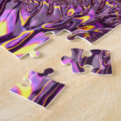 Puzzle Vibrant Trippy violet jaune Super Fractal Art (Côté)