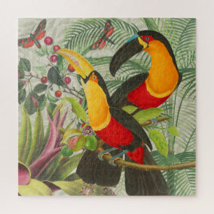 Puzzle Vibrant Tropical Toucan Birds Art Exotic Jungle