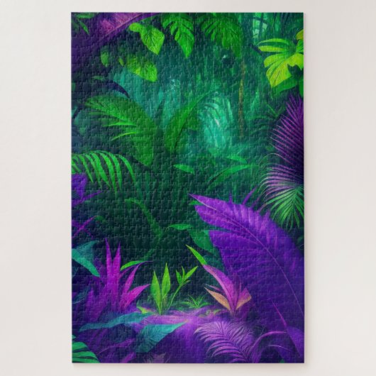Puzzle Vibrant violet vert Jungle tropicale (Vertical)