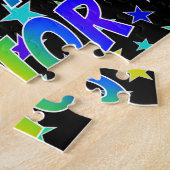 Puzzle "VICTOR" Prénom, Amusant "HEUREUX ANNIVERSAIRE" (Côté)