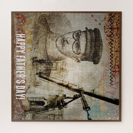 Puzzle Victorian Steampunk Inventor Scientist Telescope (Horizontal)