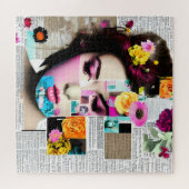 Puzzle Victorian Woman Papier Collage Effet Art (Horizontal)