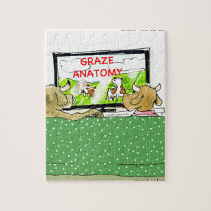 Puzzle Vidéo de la télévision de vache Drôle dessin animé