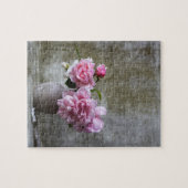 Puzzle Vie florale rustique avec pivoines roses (Horizontal)