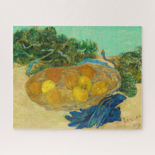Puzzle Vie morte d'oranges et de citrons avec gants bleus