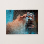 Puzzle Vie pour animaux | Cute Chat avec papillon sur le (Horizontal)