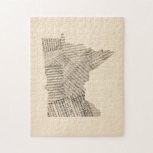 Puzzle Vieille carte de musique de feuille du Minnesota