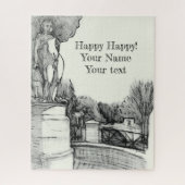 Puzzle Vieille fontaine dans le parc avec garçon sculpté (Vertical)