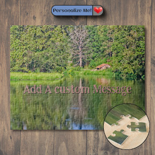 Puzzle Vieille grange au bord d'un lac