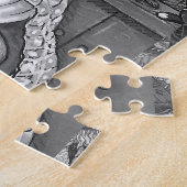 PUZZLE VIEILLE WITCH HAPPY HOME, CATS & OWL NOIR/WHT HALL (Côté)