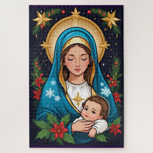 Puzzle Vierge catholique chrétienne Marie Noël (Vertical)