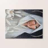 Puzzle Vierge Marie avec manteau blanc et lys (Horizontal)