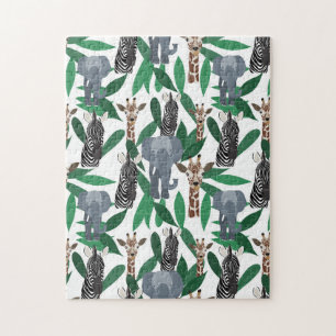 Puzzle Vierge Zebra Elephant Giraffe Safari Animals