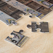 Puzzle Vieux bâtiment avec le graffiti et les portes de (Côté)