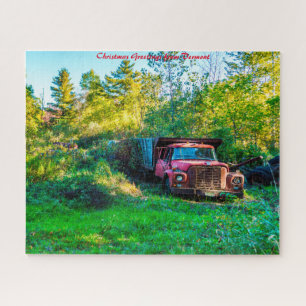 Puzzle Vieux Camion Vintage Vermont.Carte de vœux de Noël