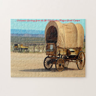 Puzzle Vieux chariot de cowboy Arizona. Vœux de Noël