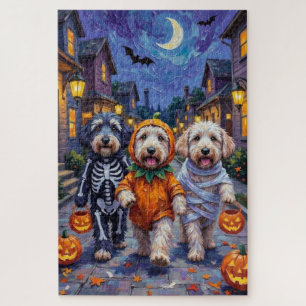 Puzzle Vieux chiens de berger anglais Trick-or-Treating H