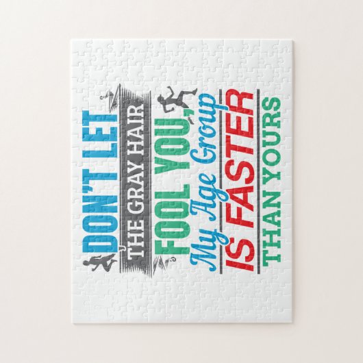 Puzzle Vieux coureur amusant - Groupe d'âge plus rapide (Vertical)