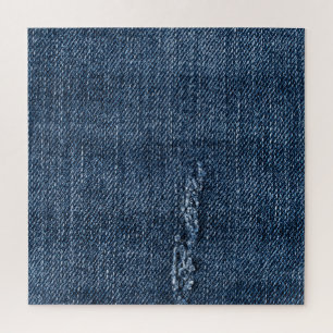 Puzzle Vieux denim déchiré : texture de jeans.